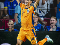 Netherlands midfielder Tijani Reijnders celebrates the goal during the match between the Netherlands and Bosnia and Herzegovina at the Phili...