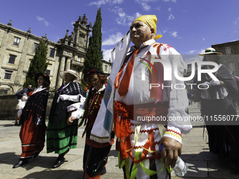 The annual parade of traditional costumes for the entroido, as the carnival is known in Galicia, takes place through the streets of Santiago...