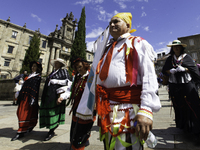 The annual parade of traditional costumes for the entroido, as the carnival is known in Galicia, takes place through the streets of Santiago...