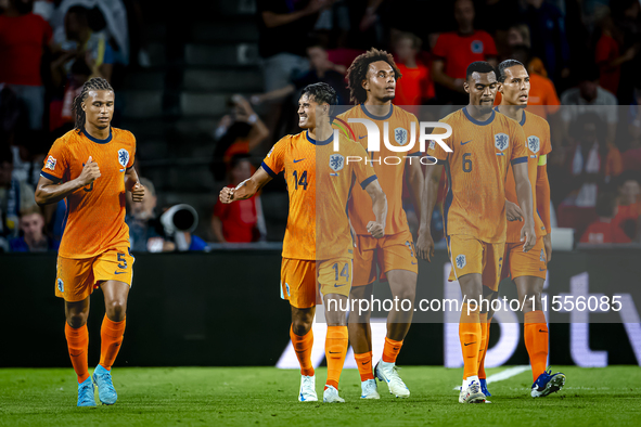 Netherlands midfielder Tijani Reijnders celebrates the goal during the match between the Netherlands and Bosnia and Herzegovina at the Phili...