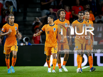 Netherlands midfielder Tijani Reijnders celebrates the goal during the match between the Netherlands and Bosnia and Herzegovina at the Phili...