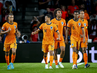 Netherlands midfielder Tijani Reijnders celebrates the goal during the match between the Netherlands and Bosnia and Herzegovina at the Phili...