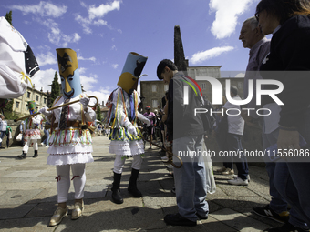 The annual parade of traditional costumes for the entroido, as the carnival is known in Galicia, takes place through the streets of Santiago...