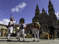 The annual parade of traditional costumes for the entroido, as the carnival is known in Galicia, takes place through the streets of Santiago...