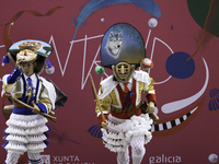 The annual parade of traditional costumes for the entroido, as the carnival is known in Galicia, takes place through the streets of Santiago...