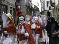 The annual parade of traditional costumes for the entroido, as the carnival is known in Galicia, takes place through the streets of Santiago...