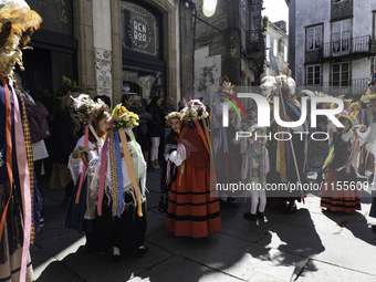 The annual parade of traditional costumes for the entroido, as the carnival is known in Galicia, takes place through the streets of Santiago...