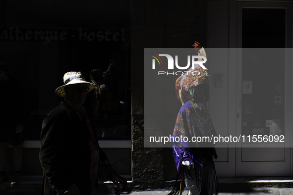 The annual parade of traditional costumes for the entroido, as the carnival is known in Galicia, takes place through the streets of Santiago...