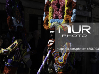 The annual parade of traditional costumes for the entroido, as the carnival is known in Galicia, takes place through the streets of Santiago...