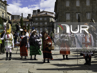 The annual parade of traditional costumes for the entroido, as the carnival is known in Galicia, takes place through the streets of Santiago...