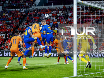 Netherlands defender Virgil van Dijk plays during the match between the Netherlands and Bosnia and Herzegovina at the Philips Stadium for th...