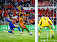 Bosnia and Herzegovina defender Nikola Katic and Netherlands forward Joshua Zirkzee during the match between the Netherlands and Bosnia and...