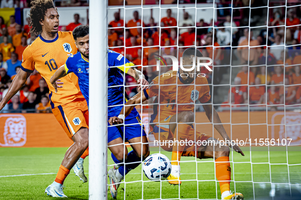 Netherlands forward Cody Gakpo scores the 2-2 during the match between the Netherlands and Bosnia and Herzegovina at the Philips Stadium for...