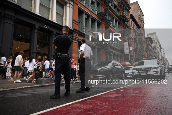 Zara is closed to the public due to a crime scene in Manhattan, New York, United States, on September 7, 2024. On Saturday afternoon, police...