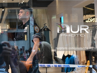 Zara is closed to the public due to a crime scene in Manhattan, New York, United States, on September 7, 2024. On Saturday afternoon, police...