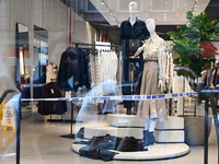 Zara is closed to the public due to a crime scene in Manhattan, New York, United States, on September 7, 2024. On Saturday afternoon, police...