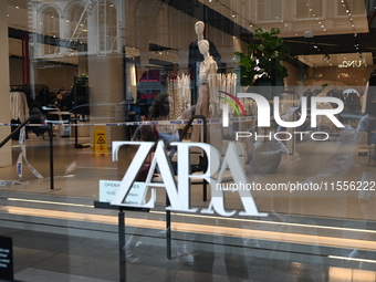 Zara is closed to the public due to a crime scene in Manhattan, New York, United States, on September 7, 2024. On Saturday afternoon, police...