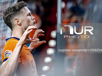 Netherlands forward Wout Weghorst scores the 4-2 during the match between the Netherlands and Bosnia and Herzegovina at the Philips Stadium...