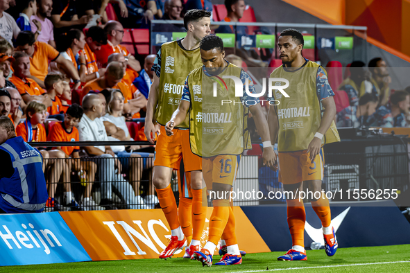 Netherlands midfielder Quinten Timber and Netherlands defender Jurrien Timber during the match between the Netherlands and Bosnia and Herzeg...