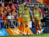 Netherlands midfielder Quinten Timber and Netherlands defender Jurrien Timber during the match between the Netherlands and Bosnia and Herzeg...