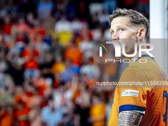 Netherlands forward Wout Weghorst scores the 4-2 during the match between the Netherlands and Bosnia and Herzegovina at the Philips Stadium...