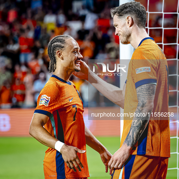 Netherlands forward Wout Weghorst scores the 4-2 during the match between the Netherlands and Bosnia and Herzegovina at the Philips Stadium...