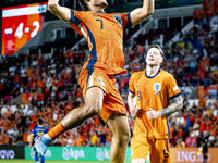 Netherlands midfielder Xavi Simons scores the 5-2 during the match between the Netherlands and Bosnia and Herzegovina at the Philips Stadium...