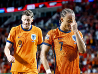 Netherlands midfielder Xavi Simons scores the 5-2 during the match between the Netherlands and Bosnia and Herzegovina at the Philips Stadium...