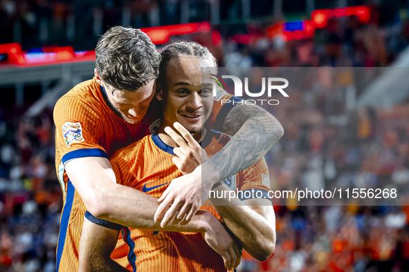 Netherlands midfielder Xavi Simons scores the 5-2 during the match between the Netherlands and Bosnia and Herzegovina at the Philips Stadium...