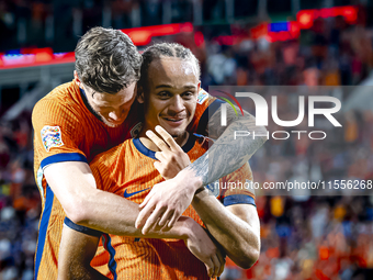 Netherlands midfielder Xavi Simons scores the 5-2 during the match between the Netherlands and Bosnia and Herzegovina at the Philips Stadium...