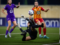 Maya Cachia, goalkeeper of Birkirkara, parries the ball during the UEFA Women's Champions League First qualifying round, Semi-finals CP-Grou...