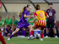 In Ta' Qali, Malta, on September 7, 2024, Fanny Rossi of Anderlecht confronts Yuna Hazekawa of Birkirkara during the UEFA Women's Champions...