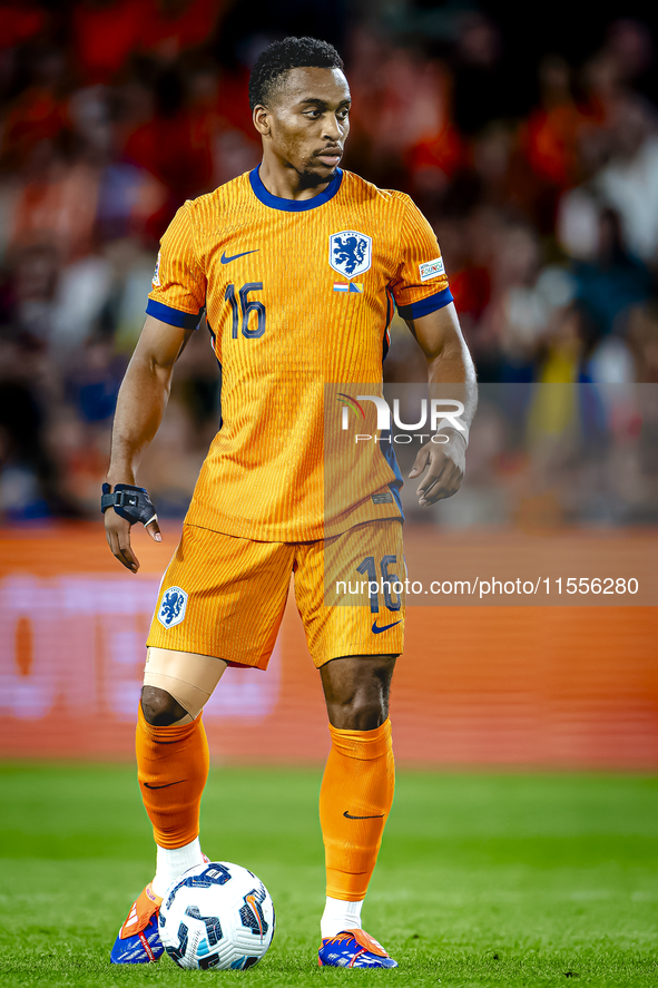 Netherlands midfielder Quinten Timber plays during the match between the Netherlands and Bosnia and Herzegovina at the Philips Stadium for t...