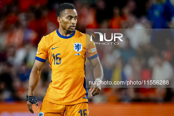 Netherlands midfielder Quinten Timber plays during the match between the Netherlands and Bosnia and Herzegovina at the Philips Stadium for t...