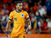 Netherlands midfielder Quinten Timber plays during the match between the Netherlands and Bosnia and Herzegovina at the Philips Stadium for t...