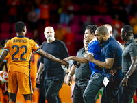 A supporter of Bosnia and Herzegovina stands on the pitch during the match between the Netherlands and Bosnia and Herzegovina at the Philips...