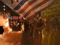 Thousands of Israelis protest against the Israeli government, calling for the immediate release of the hostages still held by Hamas in Gaza,...