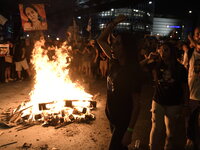 Thousands of Israelis protest against the Israeli government, calling for the immediate release of the hostages still held by Hamas in Gaza,...