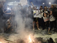 Thousands of Israelis protest against the Israeli government, calling for the immediate release of the hostages still held by Hamas in Gaza,...