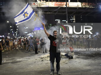 Thousands of Israelis protest against the Israeli government, calling for the immediate release of the hostages still held by Hamas in Gaza,...