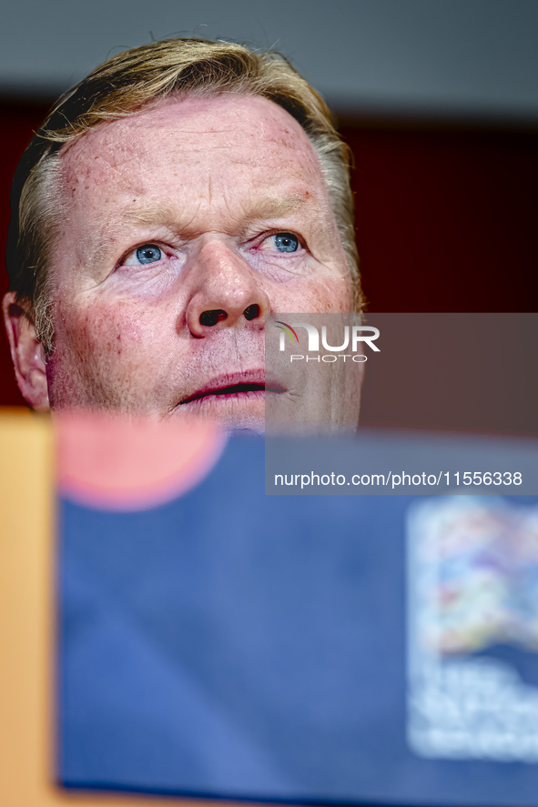 Netherlands trainer Ronald Koeman during the press conference after the match between the Netherlands and Bosnia and Herzegovina at the Phil...