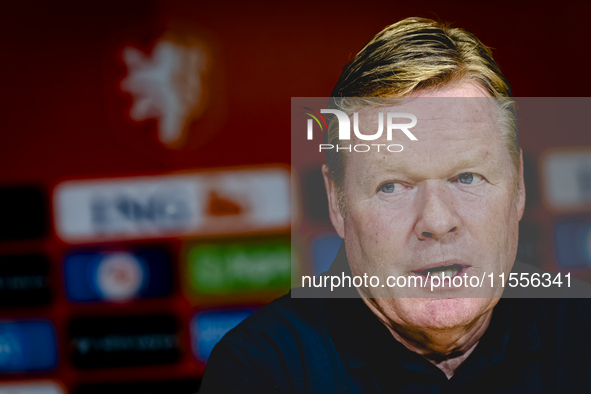 Netherlands trainer Ronald Koeman during the press conference after the match between the Netherlands and Bosnia and Herzegovina at the Phil...