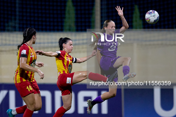 Fanny Rossi of Anderlecht is in action during the UEFA Women's Champions League First qualifying round, Semi-finals CP-Group 4 soccer match...