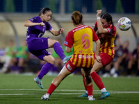 Stefania Vatafu (L) of Anderlecht is in action during the UEFA Women's Champions League First qualifying round, Semi-finals CP-Group 4 socce...