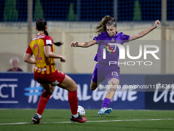 Marie Minnaert (R) of Anderlecht is in action during the UEFA Women's Champions League First qualifying round, Semi-finals CP-Group 4 soccer...