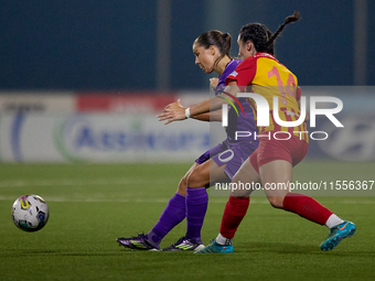 Stefania Vatafu (L) of Anderlecht is in action during the UEFA Women's Champions League First qualifying round, Semi-finals CP-Group 4 socce...