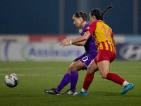 Stefania Vatafu (L) of Anderlecht is in action during the UEFA Women's Champions League First qualifying round, Semi-finals CP-Group 4 socce...