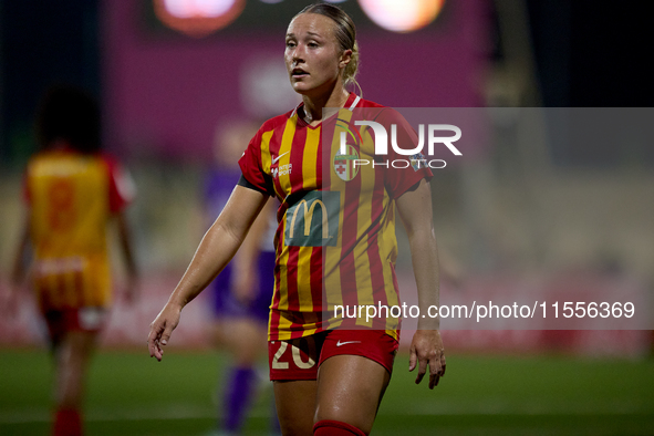 Calista Bonnie Schechinger of Birkirkara gestures during the UEFA Women's Champions League First qualifying round, Semi-finals CP-Group 4 so...