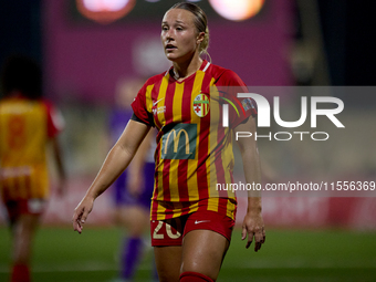 Calista Bonnie Schechinger of Birkirkara gestures during the UEFA Women's Champions League First qualifying round, Semi-finals CP-Group 4 so...