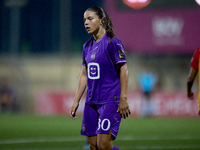 Luna Vanzeir of Anderlecht gestures during the UEFA Women's Champions League First qualifying round, Semi-finals CP-Group 4 soccer match bet...